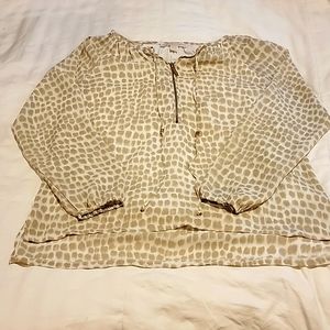 Animal print zipup Blouse